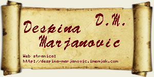 Despina Marjanović vizit kartica